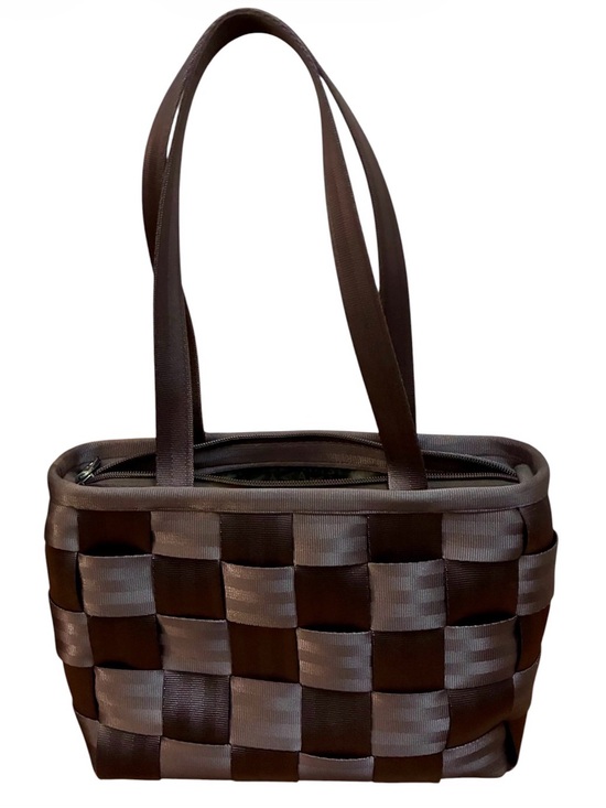 Harvey’s Seatbelt Bag Handbags - Harveys Seatbelt Bag Woven Tote Shoulder Purse Dark Brown Espresso Zip Closure